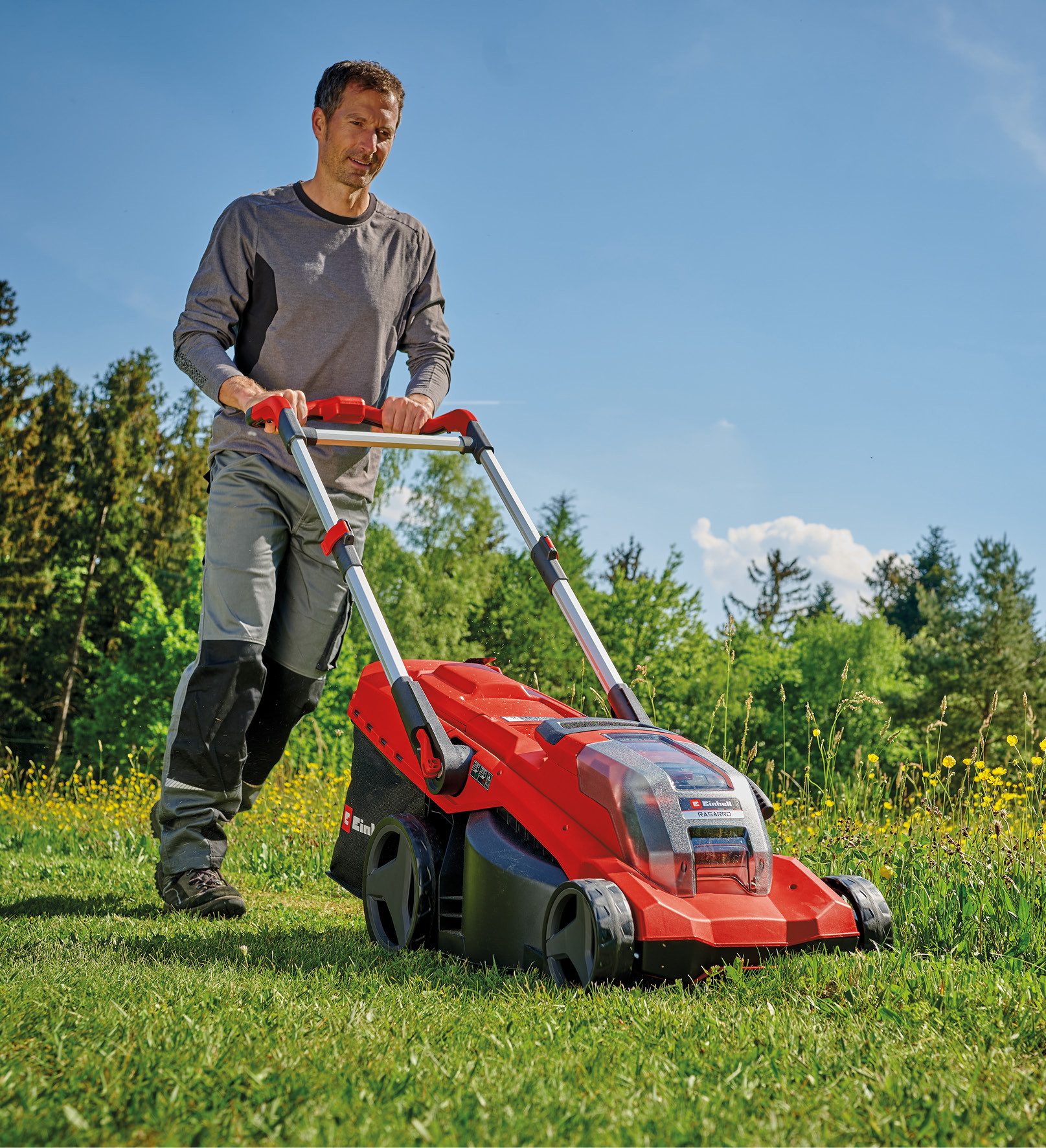 Einhell Akkurasenmäher PROFESSIONAL RASARRO 36/42, 42 cm Schnittbreite, 2 x 4.0Ah