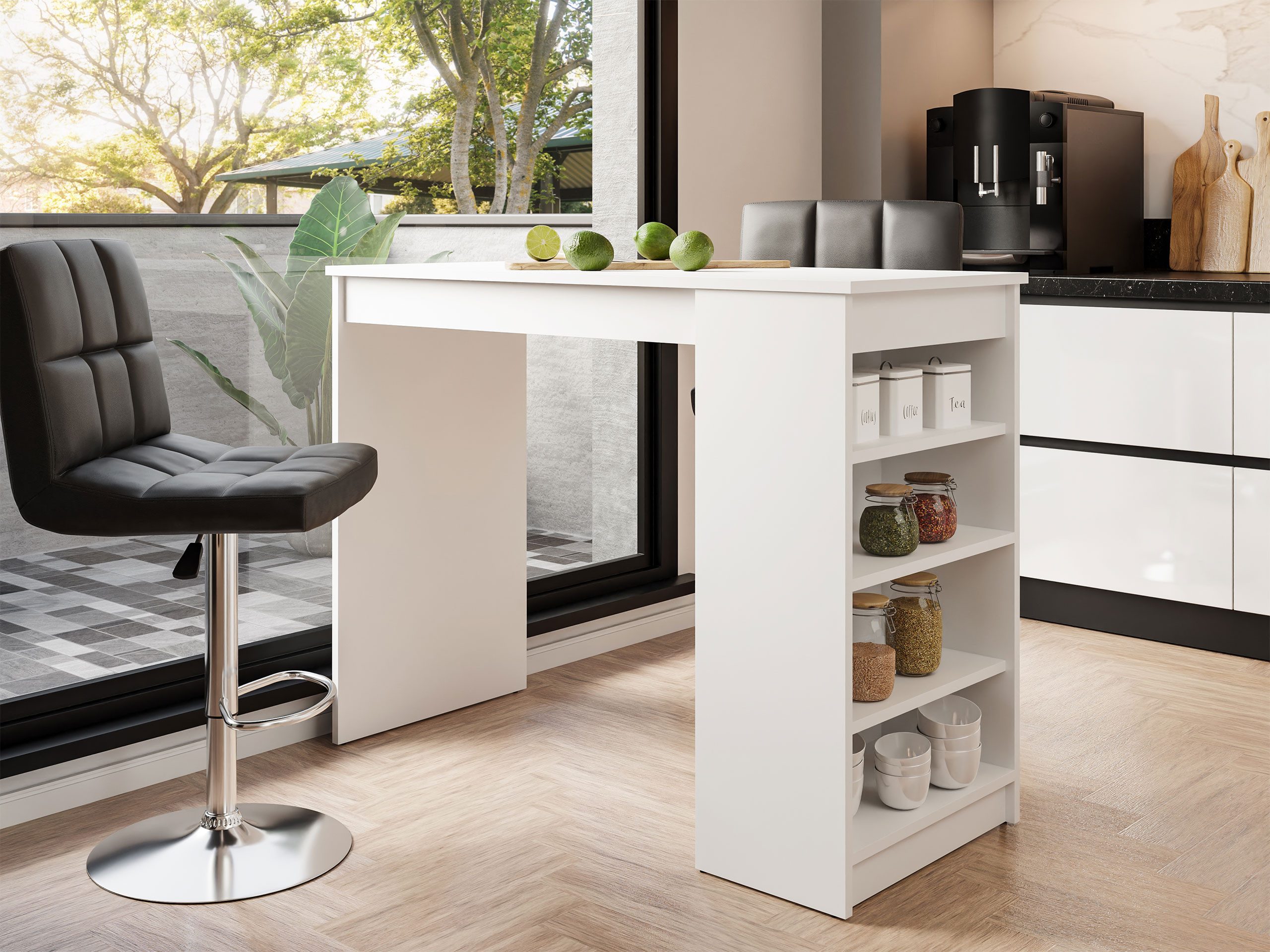 MIRJAN24 Bartisch Zotino (mit Regale), 115x50x102 cm günstig online kaufen