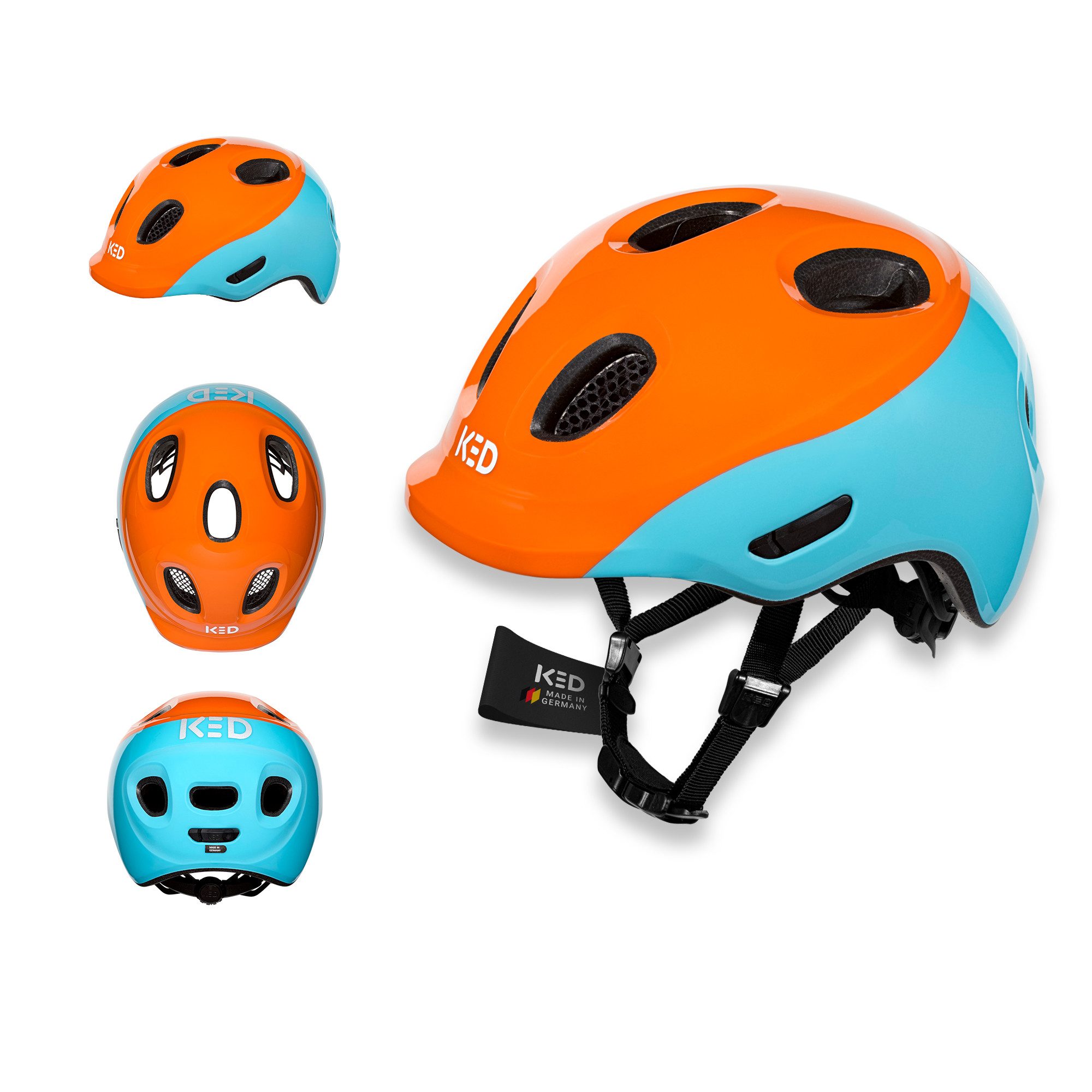KED Kinderhelm Meggy Spark Kinderfahrradhelm, Inmold, 360° Verstellsystem, Reflektoren, Insektenschutznetz