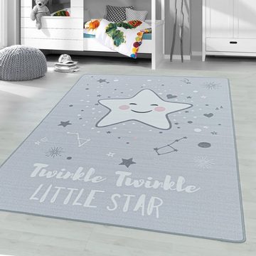 Kinderteppich für Spiel-Kinderzimmer Sterne-Design für Jungs und Mädchen, Stilvoll Günstig, Rechteck, Höhe: 7 mm