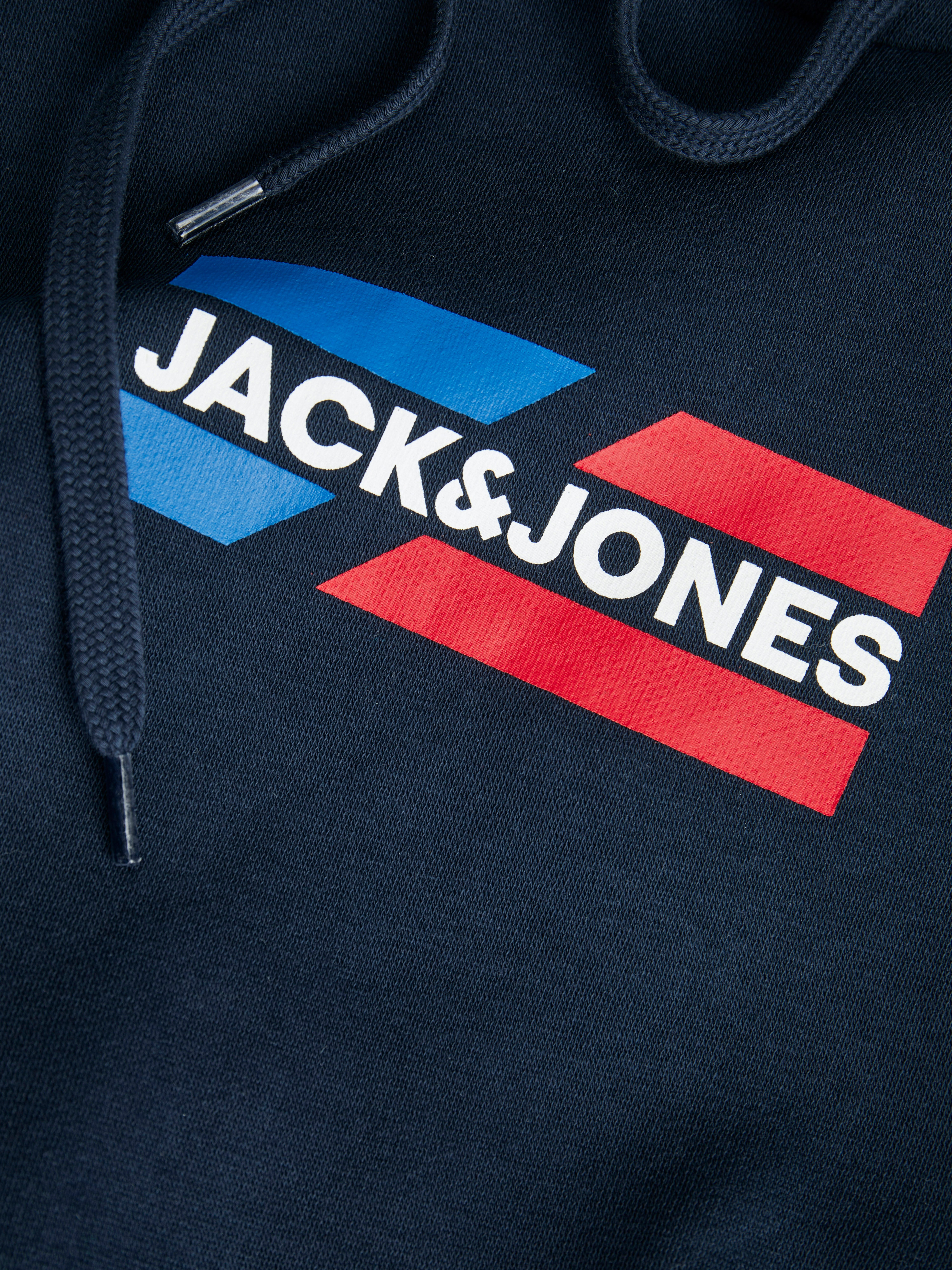 Jack & Jones Kapuzensweatshirt JJECORP GRAPHIC SWEAT HOOD NOOS mit Logo Print
