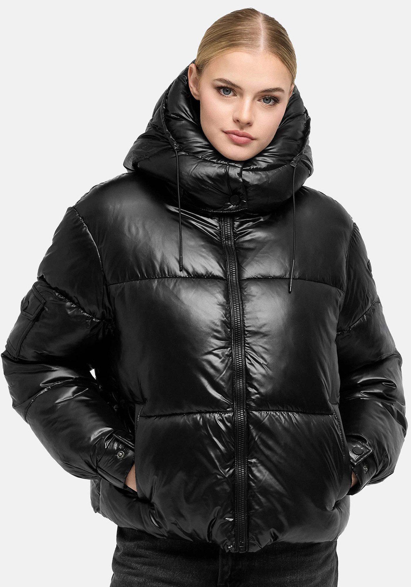 Marikoo Winterjacke Glimini Winterjacke mit Kapuze, modische Steppung, warm gefüttert