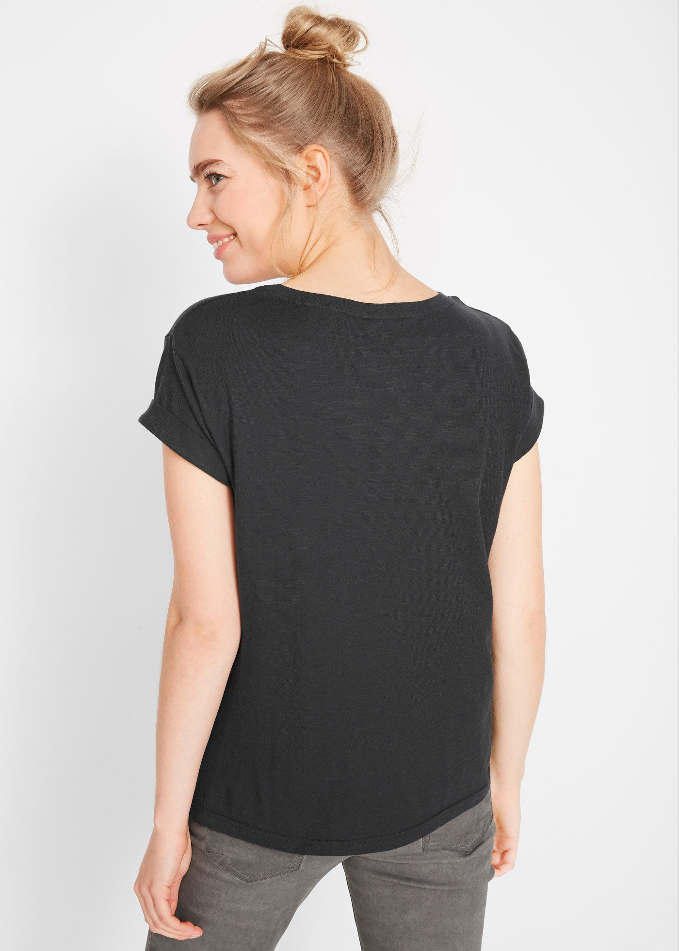 bonprix T-Shirt (1-tlg) lockere, figurumspielende Passform, Kurzarm, Rundha günstig online kaufen
