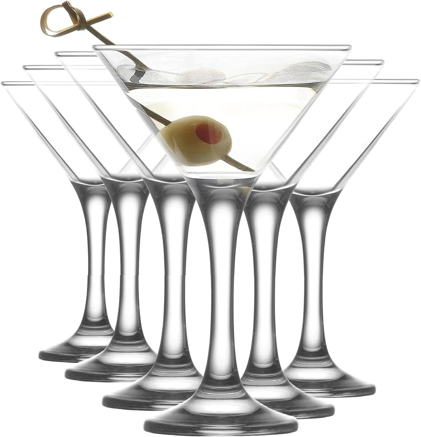 LAV Gläser-Set Misket Martinigläser, 6-tlg., Glas, 6er Set, 175ml, ideal für Martini, Cosmopolitan, Aperitifs