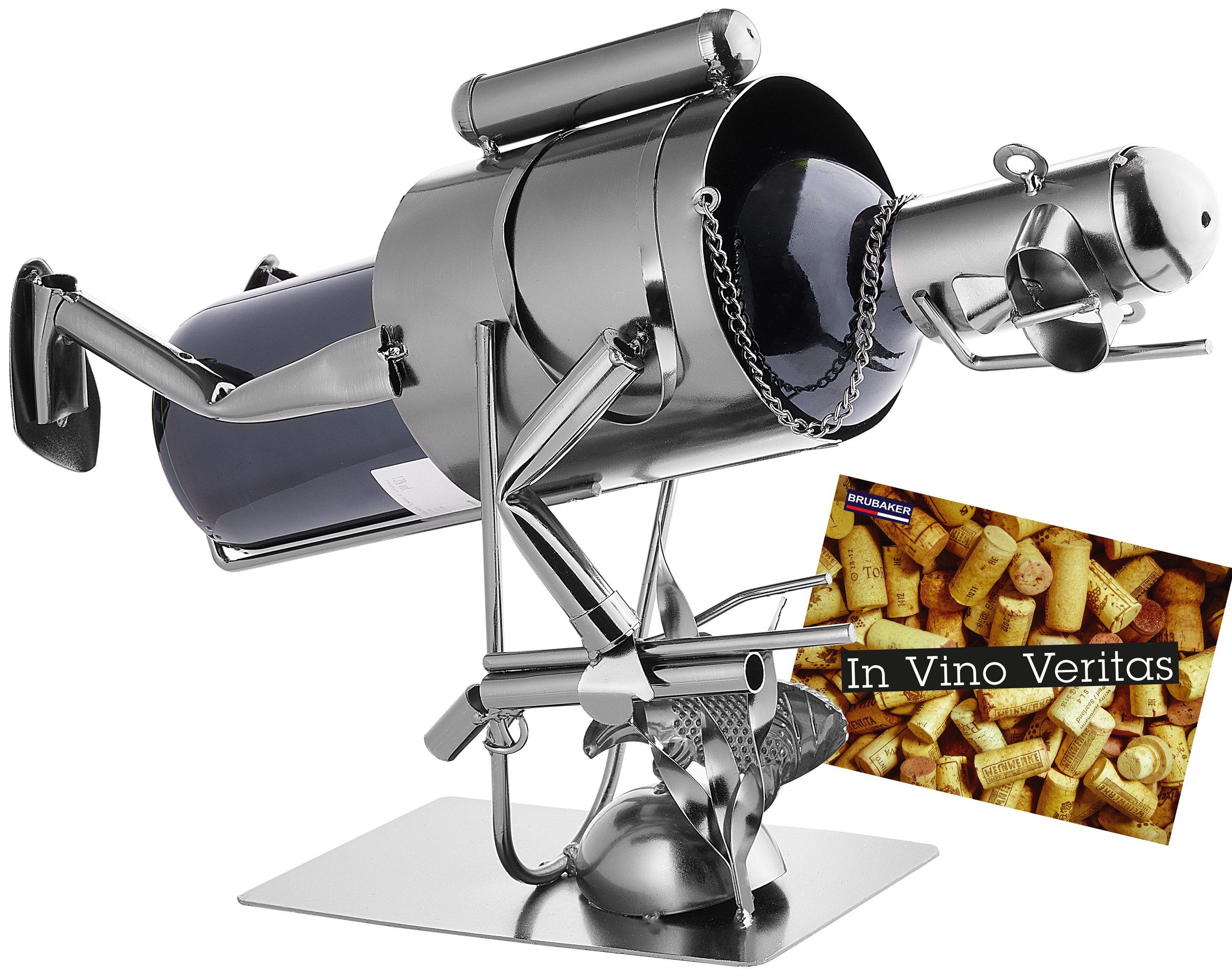 BRUBAKER Weinflaschenhalter Taucher mit Harpune Flaschenhalter, (inklusive günstig online kaufen