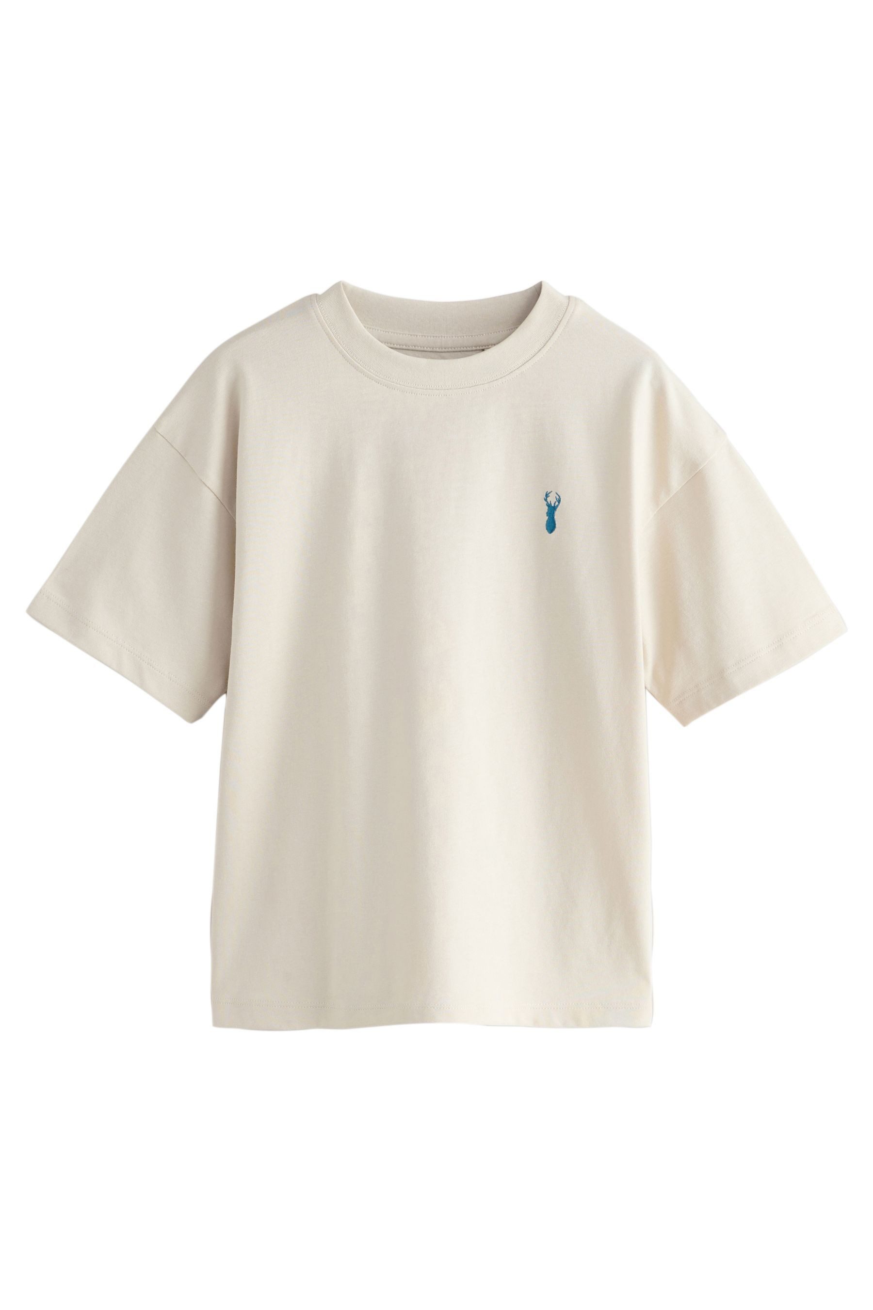 T-Shirt Relaxed Fit T-Shirts aus 100 % Baumwolle, 4er-Pack