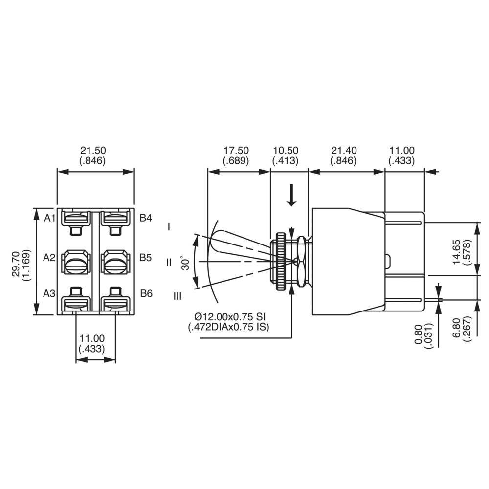 APEM Schalter A 250 V/AC 6 Hebelschalter