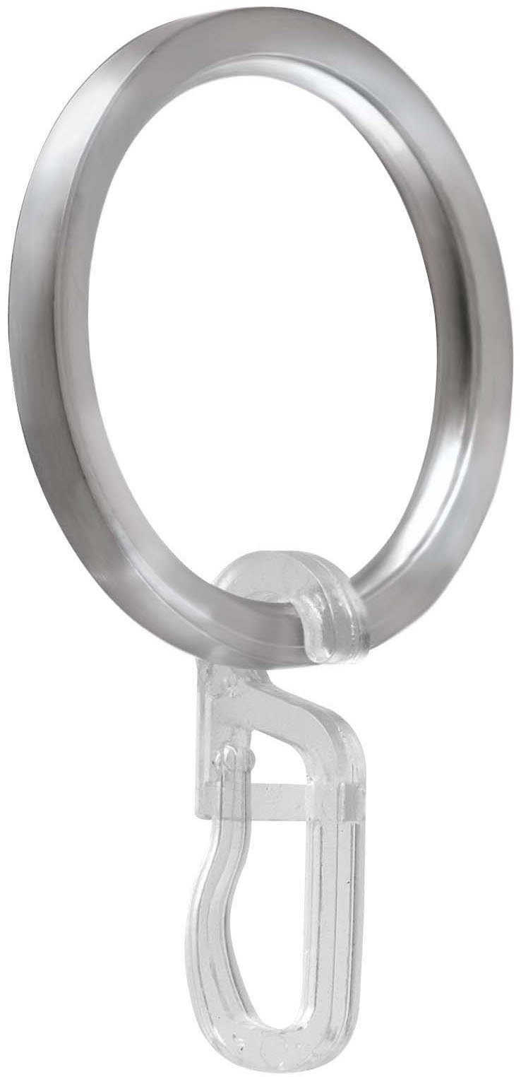 Gardinenring Ring mit Haken, GARESA, Gardinenstangen, (20-St), für  Durchmesser bis 20mm, Aluminium, einfache Montage | Gardinenstangenhalter