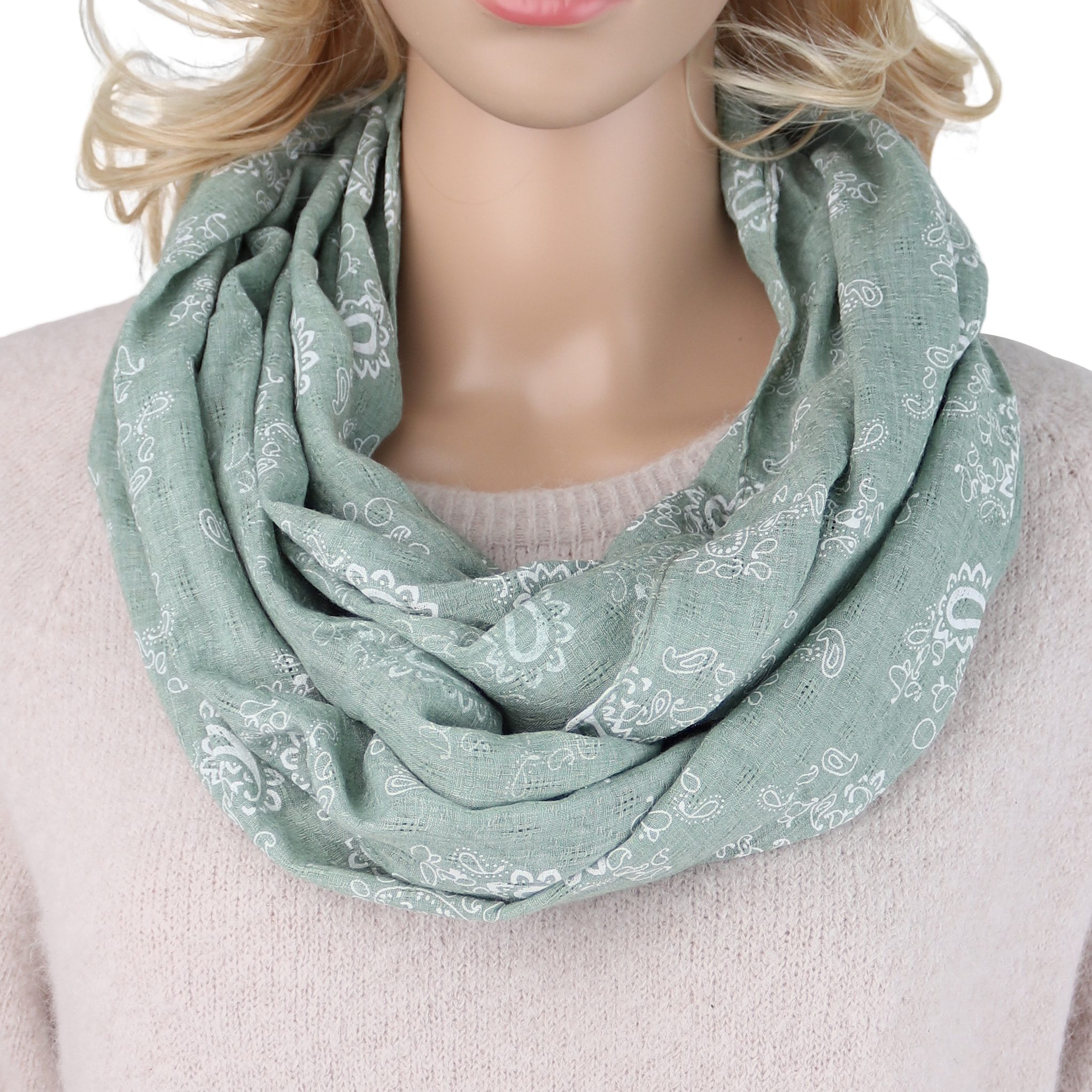 MIRROSI Loop Damen Schal mit Paisley Punkte Weich aus 100% Baumwolle, (ca. günstig online kaufen