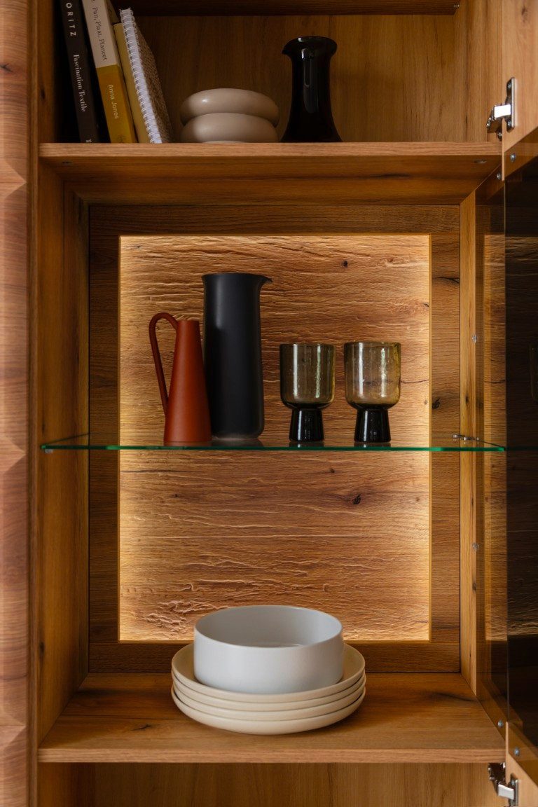 Furnhaus Vitrine Kombi-Vitrine Naxos, Eiche Evoke, ohne Beleuchtung – Bild 5 von 5