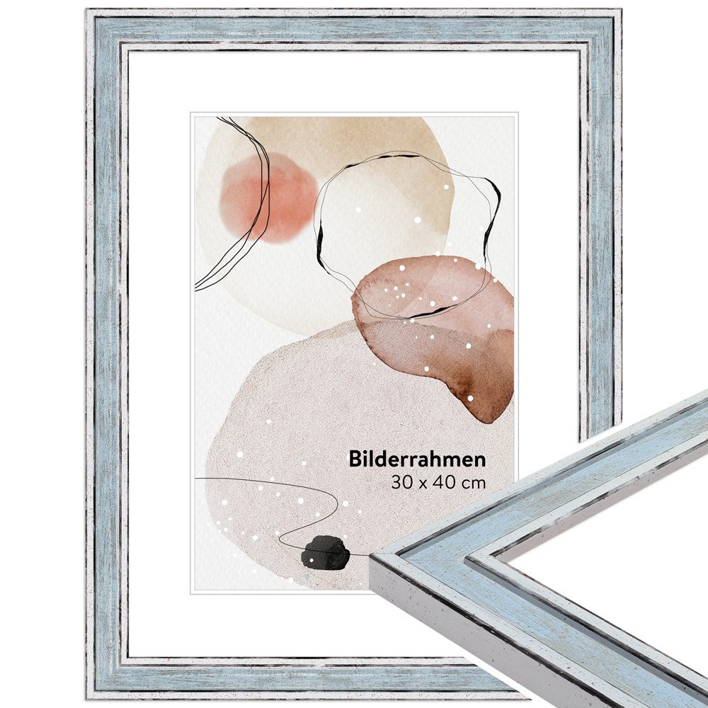 WANDStyle Bilderrahmen H460, Blau, aus Massivholz günstig online kaufen