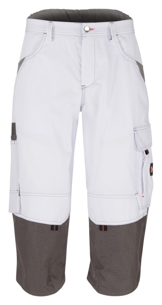 BEB Arbeitshose beb HANDWERK Herren Piratenhose INFLAME Polyestermix Weiß/Grau