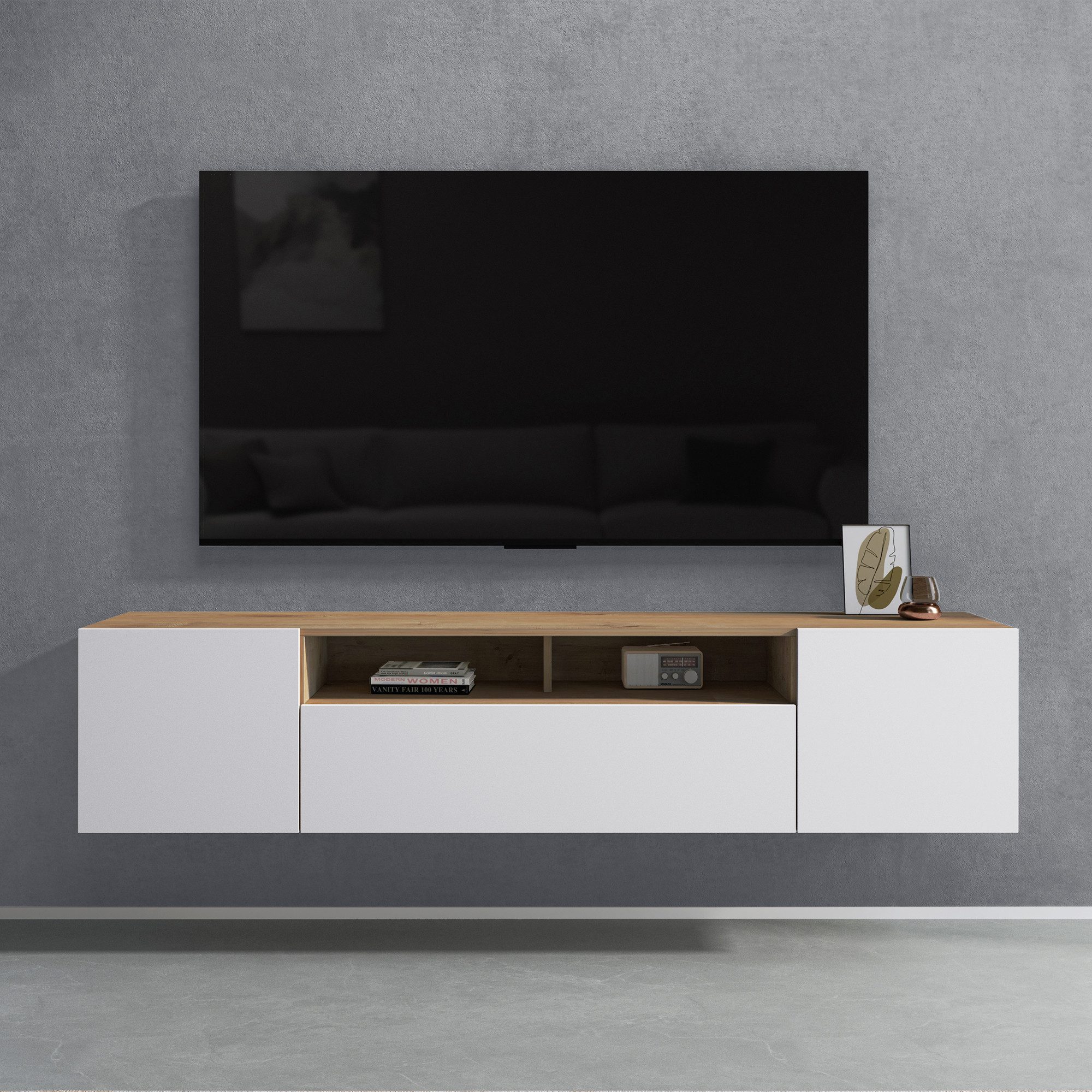 doporro Lowboard TV-Schrank Fernsehschrank Hängend 180x34.4x39cm Fernsehsch günstig online kaufen