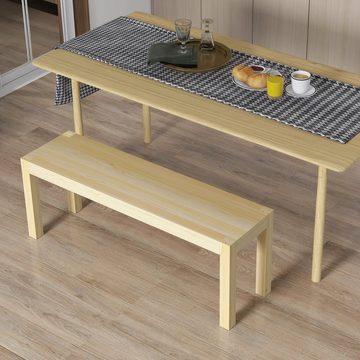 HOMCOM Sitzbank 2-Sitzer Essbank im Landhaus-Stil (Essbank, 1-St., Holzbank), bis 240 kg belastbar, Natur, 120 x 33 x 45 cm