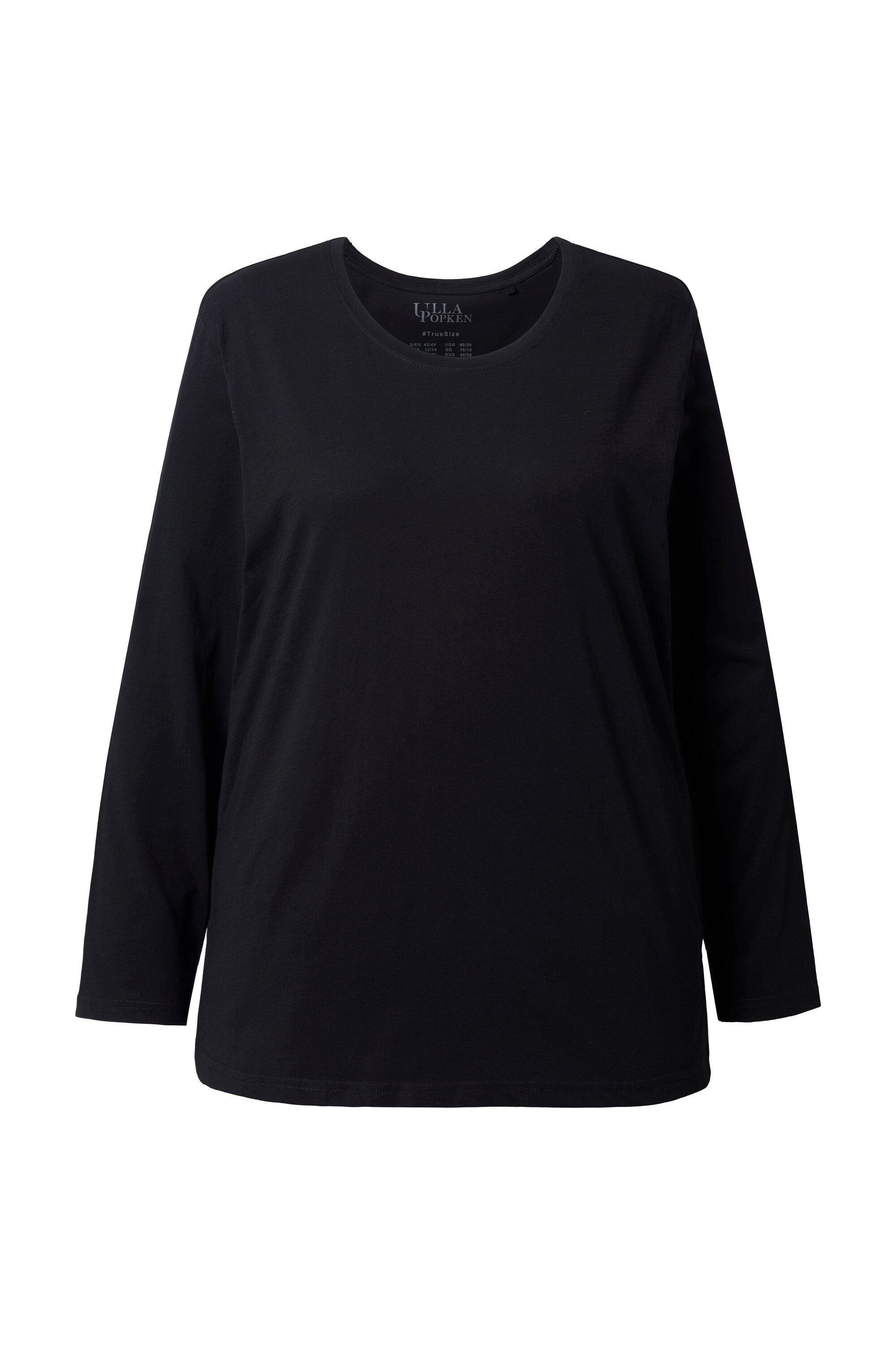 Ulla Popken T-Shirt Shirt Relaxed Rundhalsausschnitt Langarm günstig online kaufen