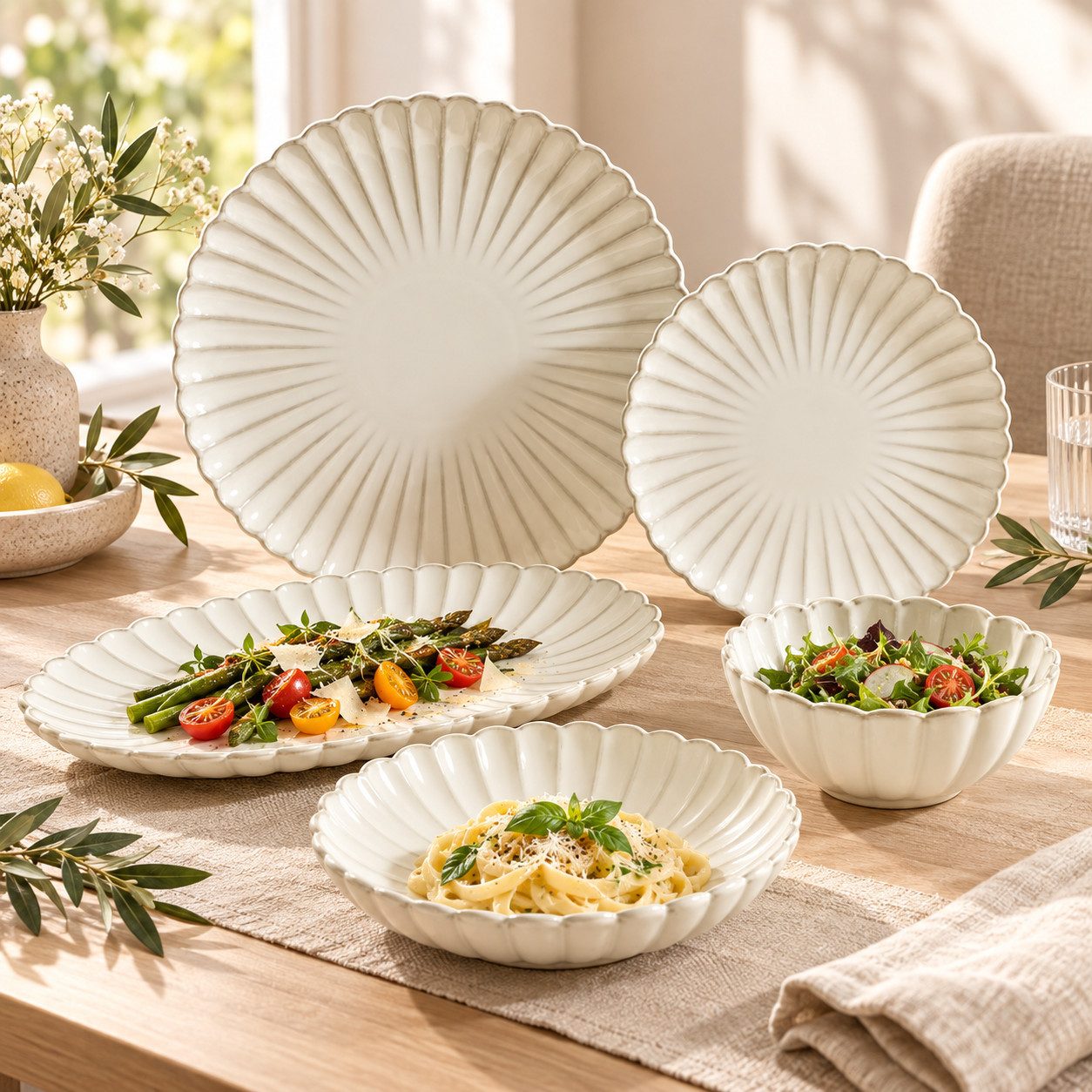 EmirtexHome Geschirr-Set Paris 25 tlg. für 6 Personen (25-tlg), Keramik