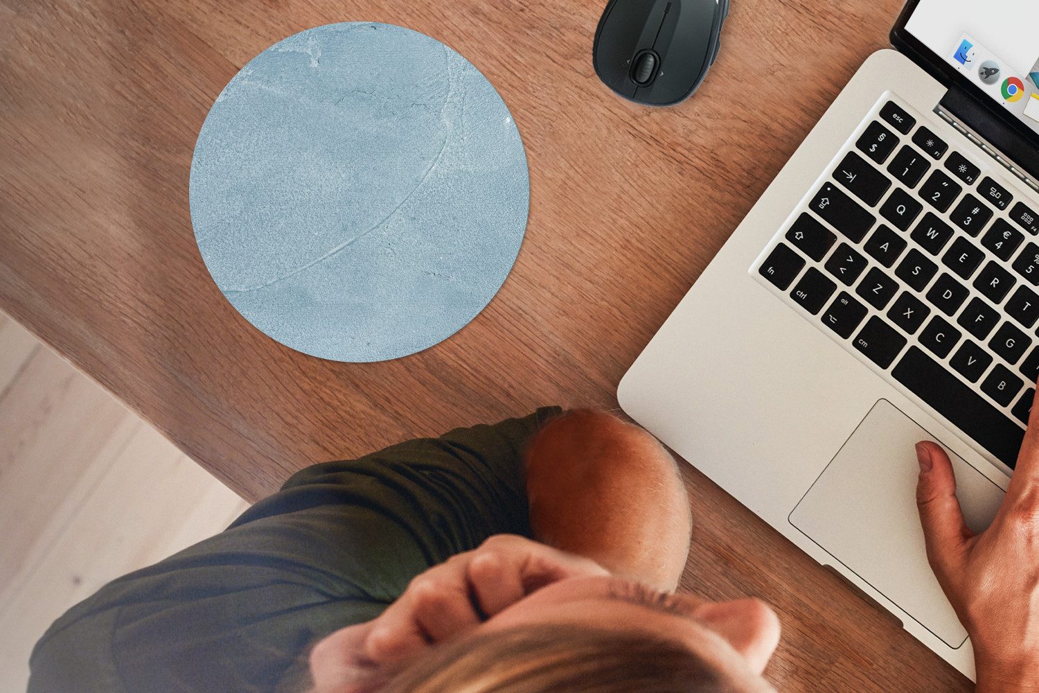 MuchoWow Mauspad Vintage - Beton - Textur (1-St), Büro für Tastatur und Maus, Mousepad Gaming, Rund 20x20 cm