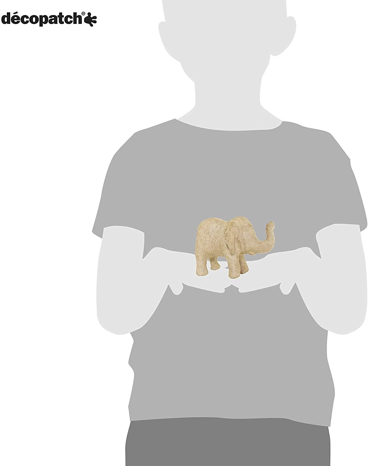 Figur Décopatch Pappmaché 10x8x7c XS Dekofigur Elefantenbaby H-Erzmade