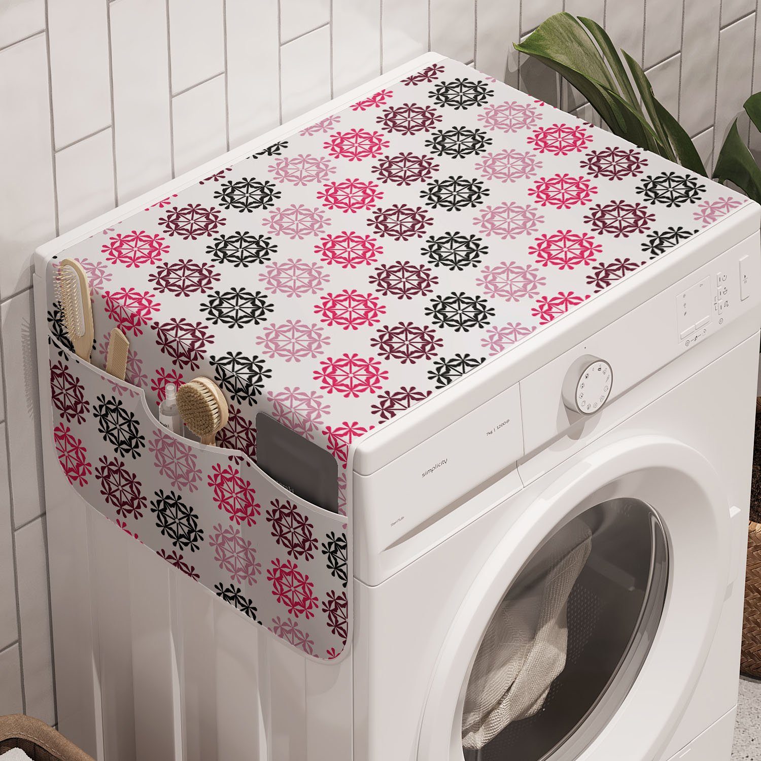 Abstrakt Trockner, Moderne und Simplistic Badorganizer Floral Anti-Rutsch-Stoffabdeckung Abakuhaus für Waschmaschine