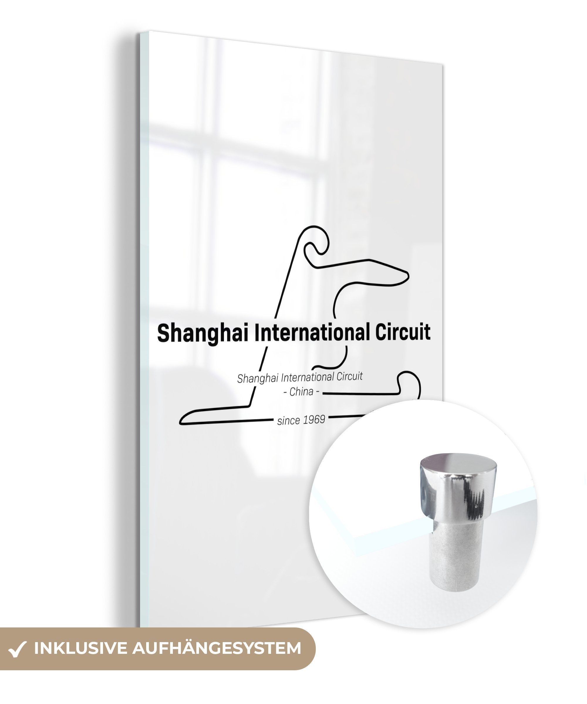 MuchoWow Acrylglasbild China - Rennstrecke - Formel 1, (1 St), Glasbilder - Bilder auf Glas Wandbild - Foto auf Glas - Wanddekoration