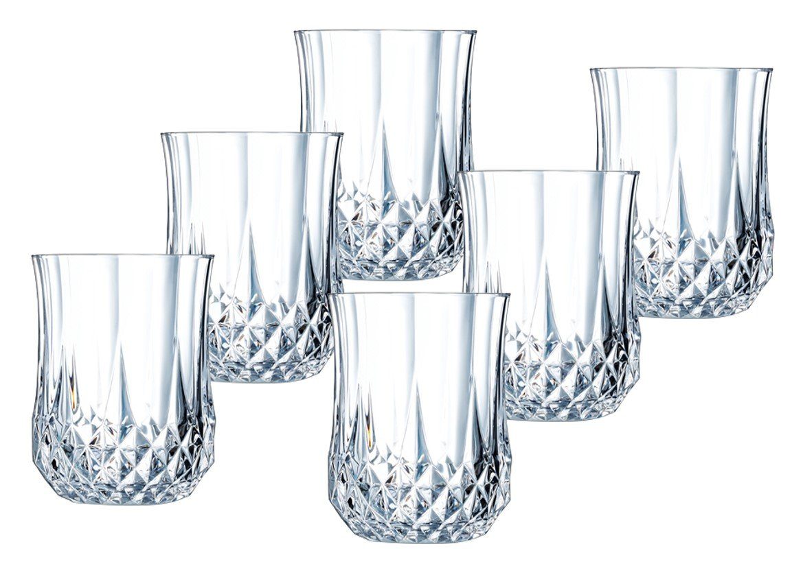 CRISTAL D´ARQUES Schnapsglas 6 Schnapsgläser 4,5cl Longchamp, Eclat Diamax