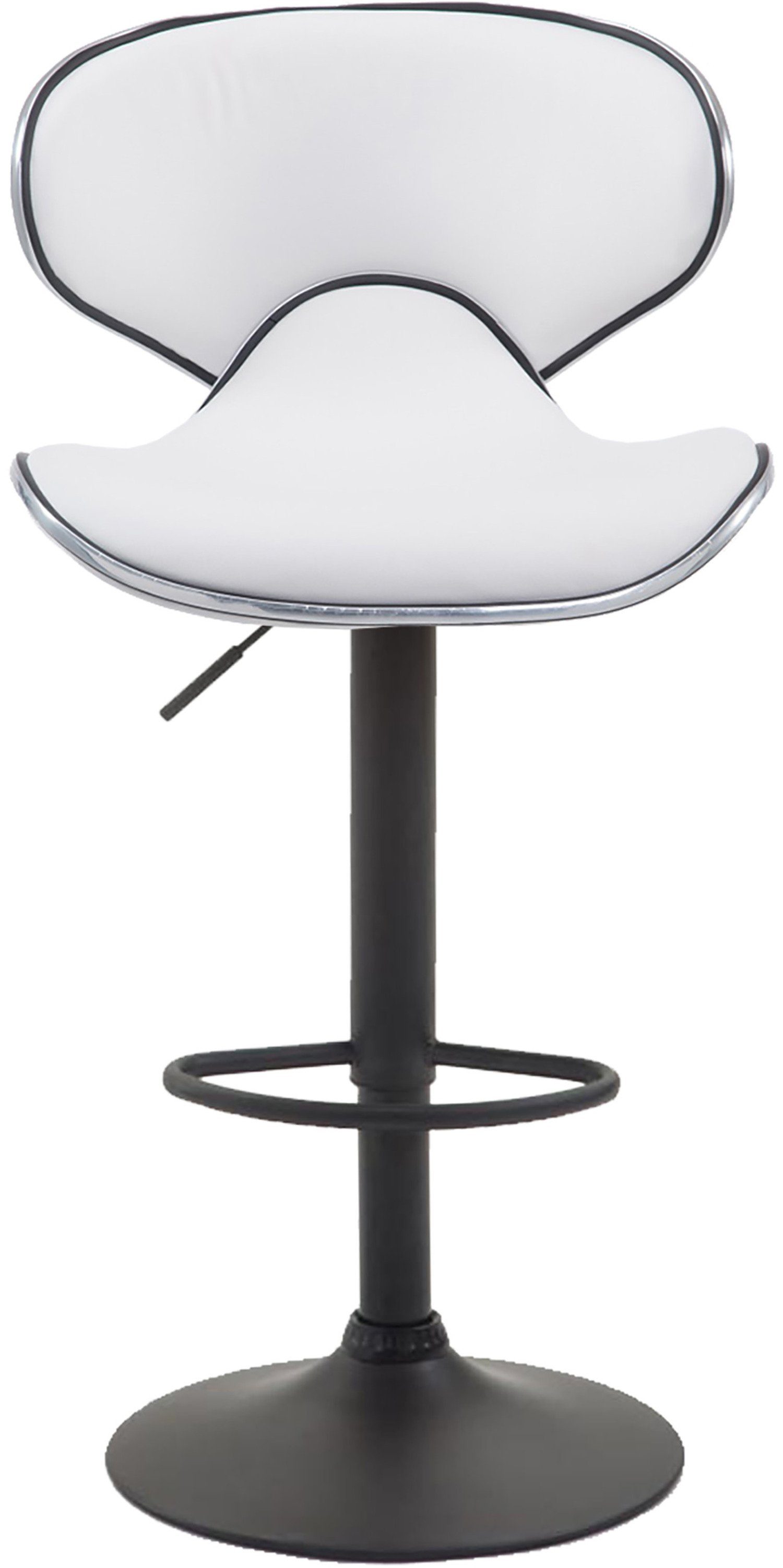 - Theke höhenverstellbar Sitzfläche: hoher schwarz Barhocker 360° - drehbar (mit Küche), TPFLiving Las-Palmas - Rückenlehne Kunstleder für Metall Weiß Hocker Gestell: & -