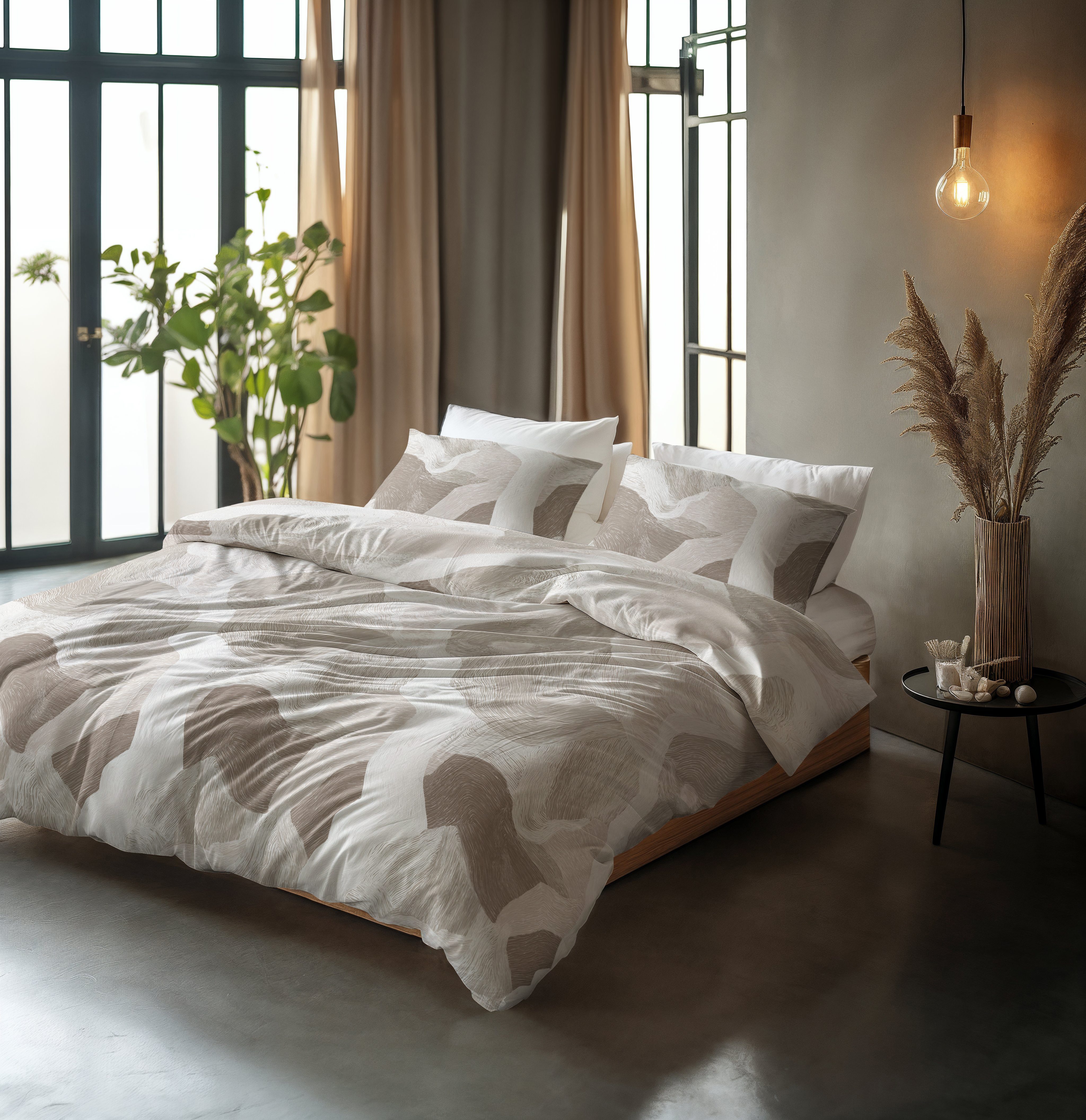 Sitheim® Bettwäsche Echo Baumwolle Bettbezug & Kissenbezüge, Baumwolle, 3 teilig