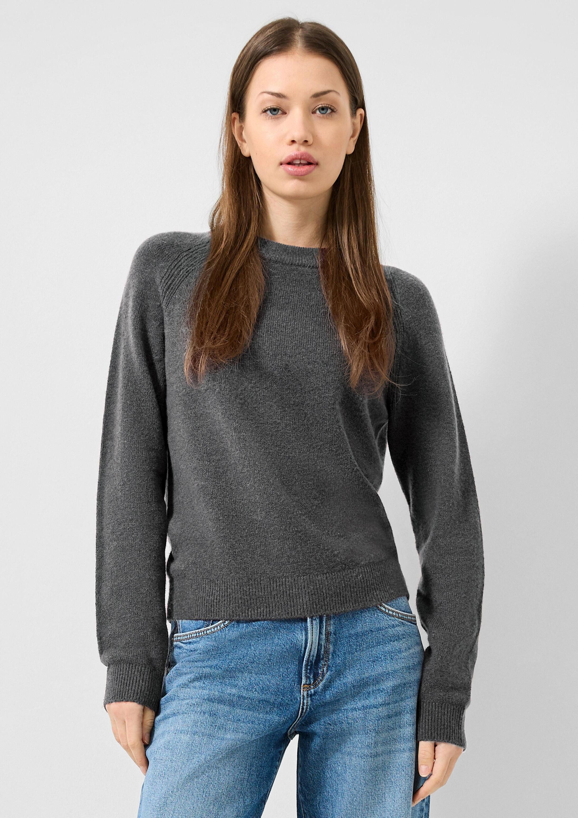 QS Longpullover Strickpullover Weicher Pullover mit Raglanärmeln