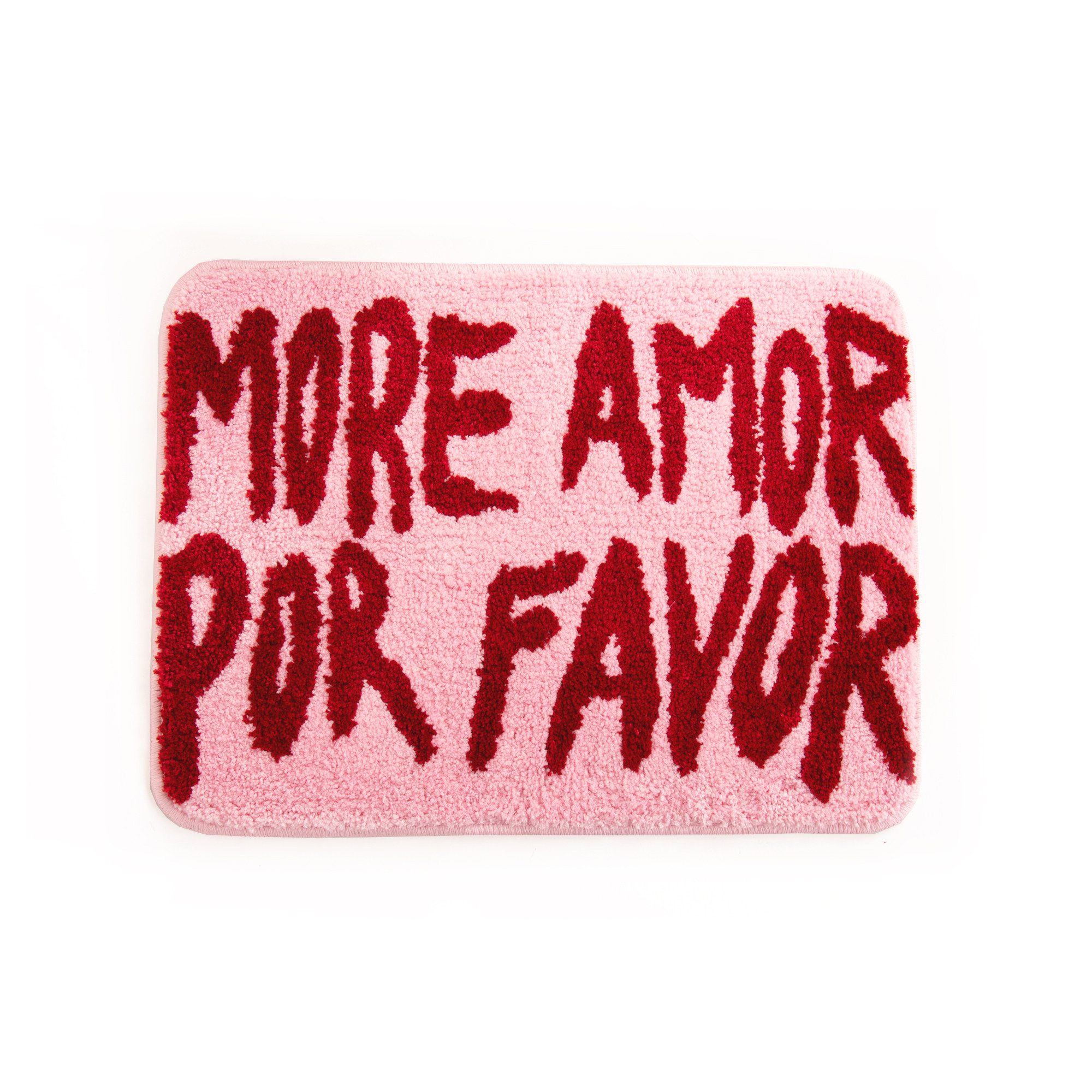 Helio Ferretti Badematte More Amor Por Favor, Höhe 12 mm, rutschhemmend beschichtet, weich, Polyester, rechteckig, rutschfest, ca. 60 x 45 x 1,2 cm