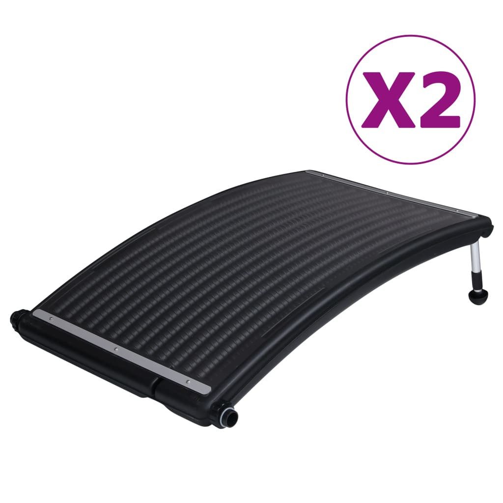 vidaXL Pool-Wärmepumpe 110 x 65 cm Gebogene Solar-Heizungen für Pool 2 Stk 110x65 cm Solar Po