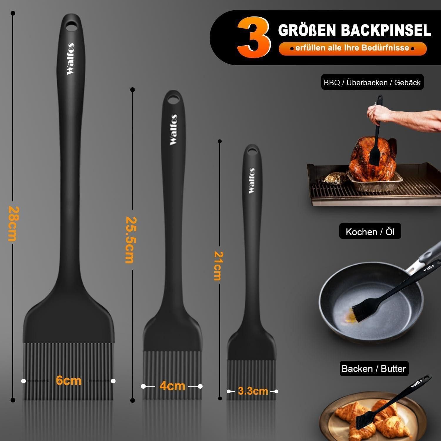 LuxusKollektion Backpinsel Silikon Backpinsel Set hitzebeständig Grillen BBQ Lebensmittelqualität