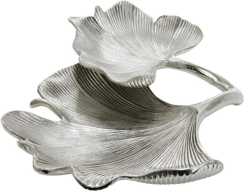 GILDE Dekoschale Schale Ginkgo Blatt, silber (1 St), silberfarben