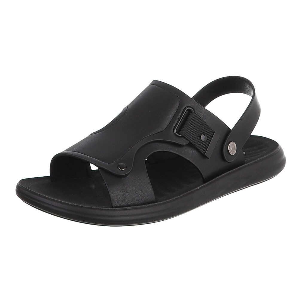 Coolwalk Herren Sandale mit Fersenriemen und Profilsohle Sandale (91918028) Flach Sandalen in Schwarz