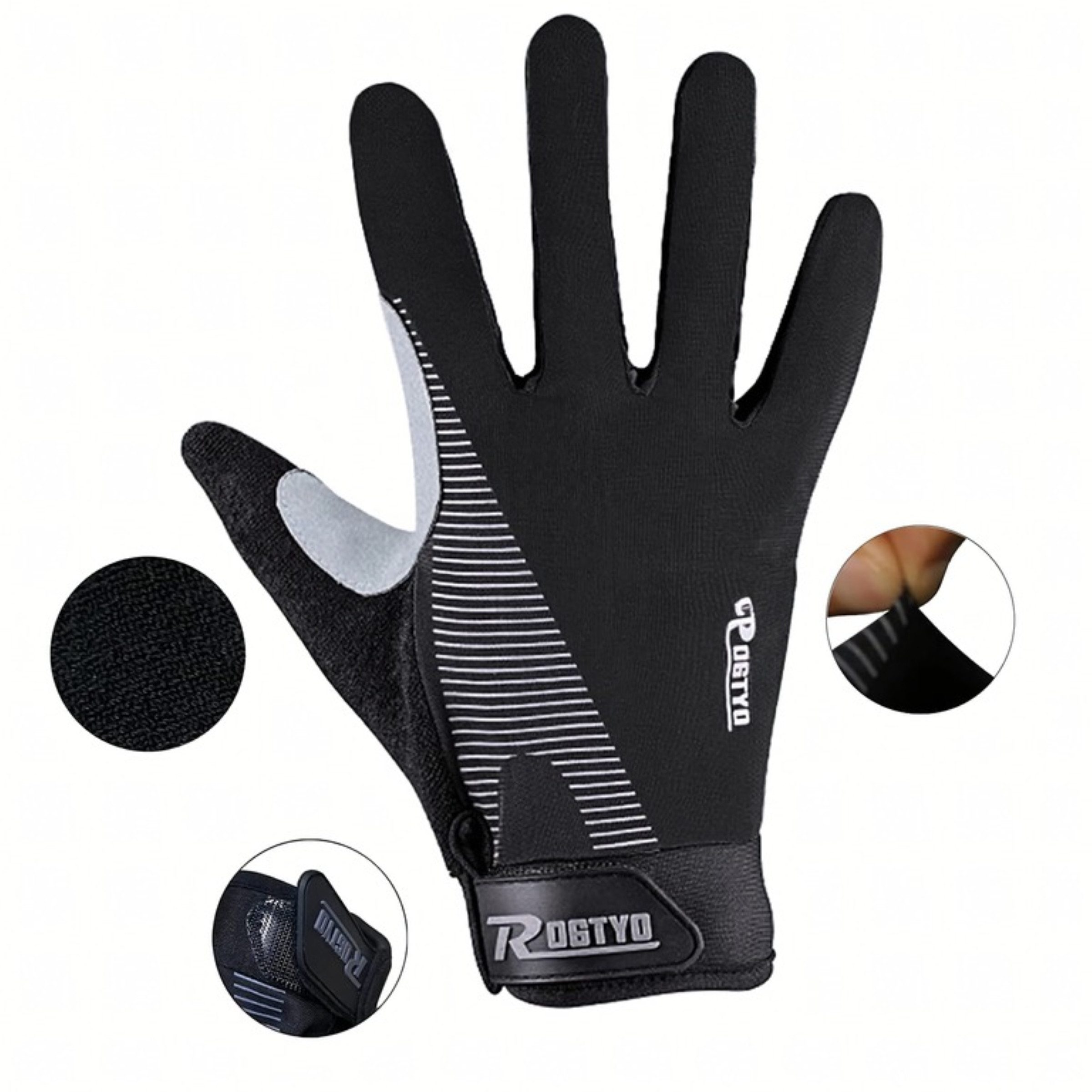 Realb2b Fahrradhandschuhe Fahrradhandschuhe Winter Touchscreen Sporthandschuhe Laufhandschuhe (Sporthandschuhe Set 1 Paar windabweisende Winterhandschuhe elastisch, Fahrradhandschuhe Set inklusive Gelpolster und Touchscreen Funktion) Rutschfeste Fahrradhandschuhe atmungsaktiv mit Handflächen-Polster