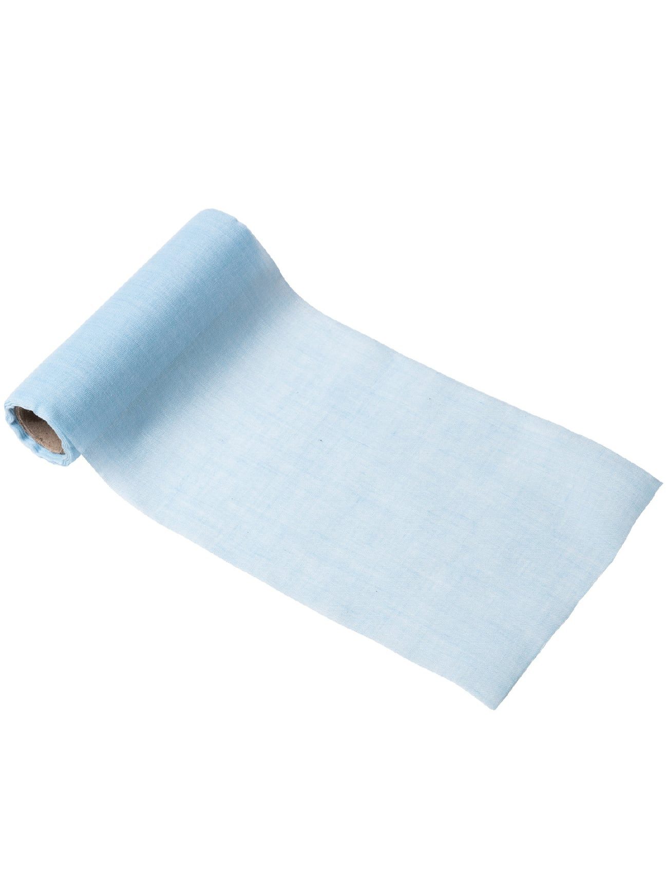 Kostüm Tischläufer aus Chiffon hellblau 14 cm x 5 m für die Taufe