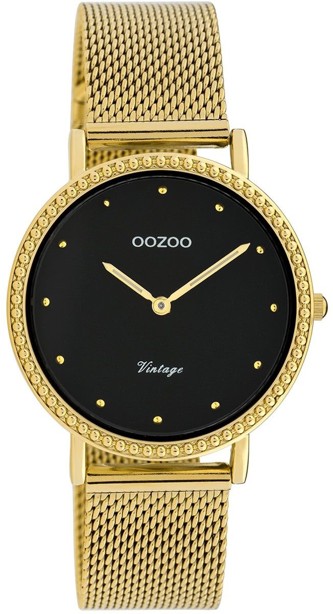OOZOO Quarzuhr Oozoo Damen Armbanduhr gold, (Analoguhr), Damenuhr rund, mittel (ca. 34mm) Edelstahlarmband, Fashion-Style