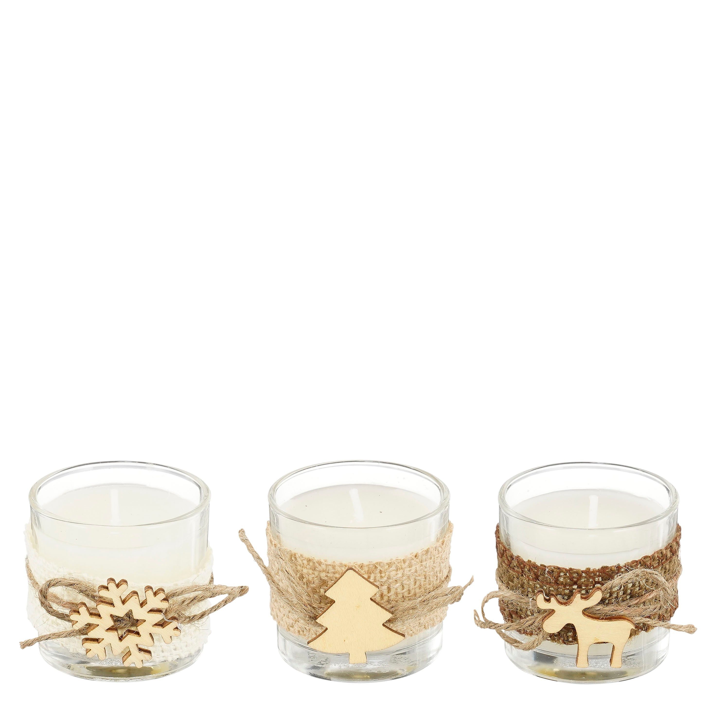 edelman Duftkerze Mica, Duftkerze, Hirsch, Schneeflocke, Baum, braun weiss, günstig online kaufen