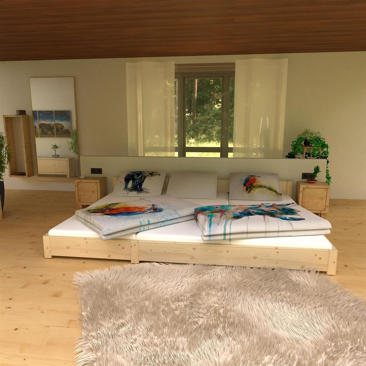 TUGA-Holztech Massivholzbett Familienbett "Familien-Nesterl" 270 200 günstig online kaufen