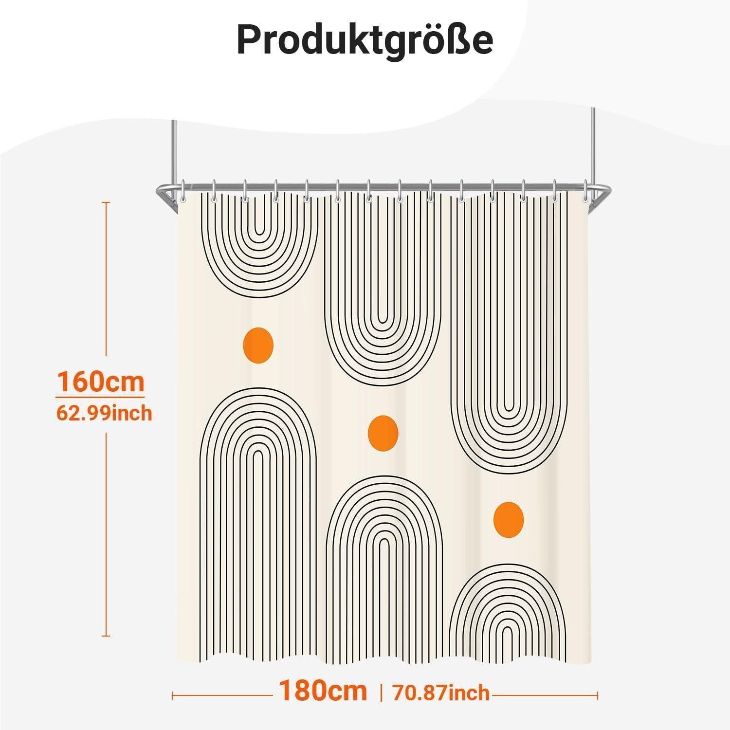 LuxusKollektion Duschvorhang Duschvorhang 180x160cm Geometrisch Geometrische Kurve 180 x 160 cm
