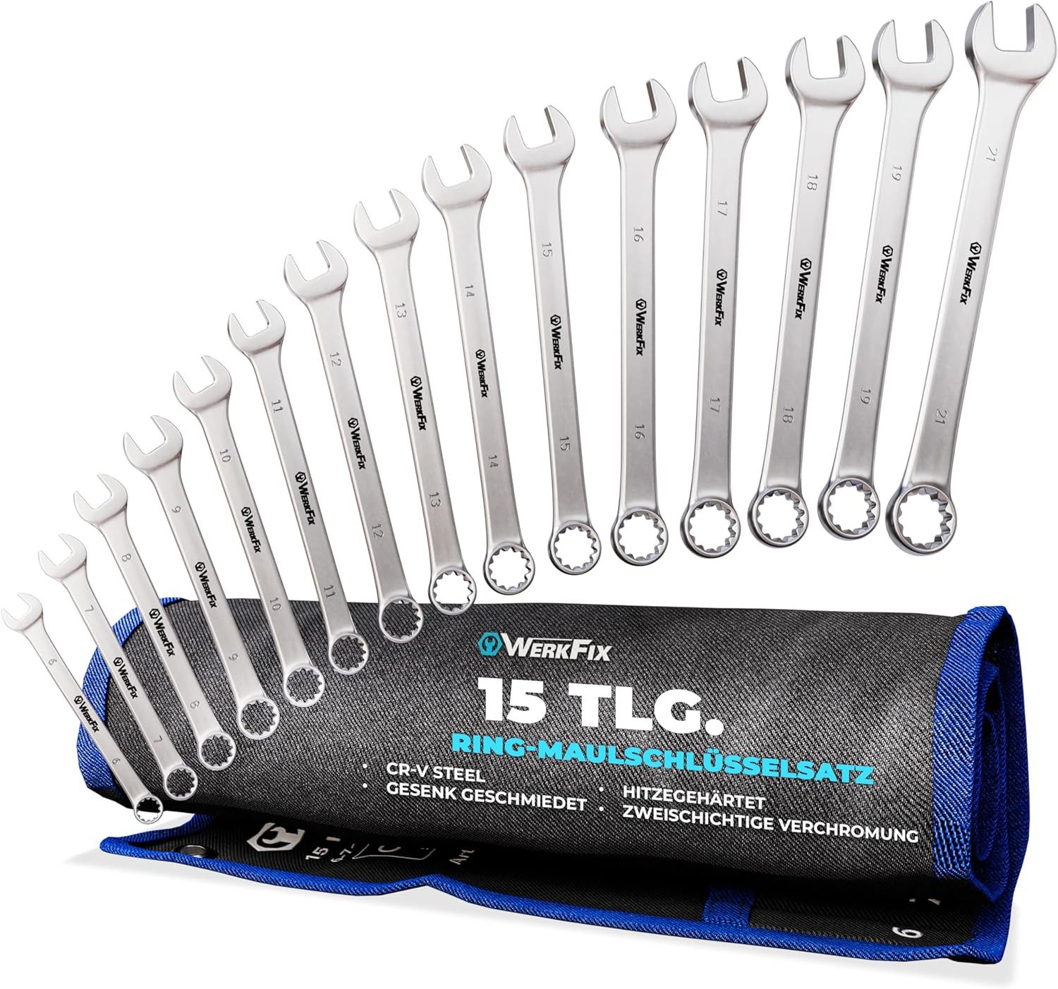 TAVIALO Gabel- und Ringschlüssel WERKFIX Ring-Maulschlüsselsatz 15-tlg. 6-2 günstig online kaufen