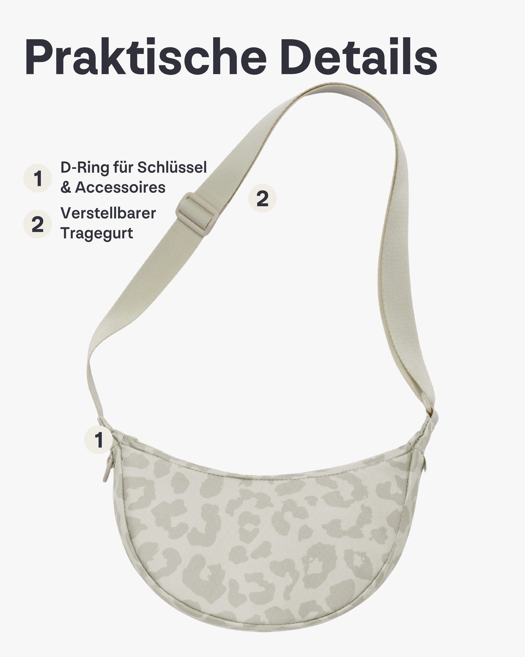 Johnny Urban Umhängetasche Ally Small Half Moon Bag, Kleine Crossbody Bag in Halbmond Form, Wasserabweisend – Bild 4 von 5