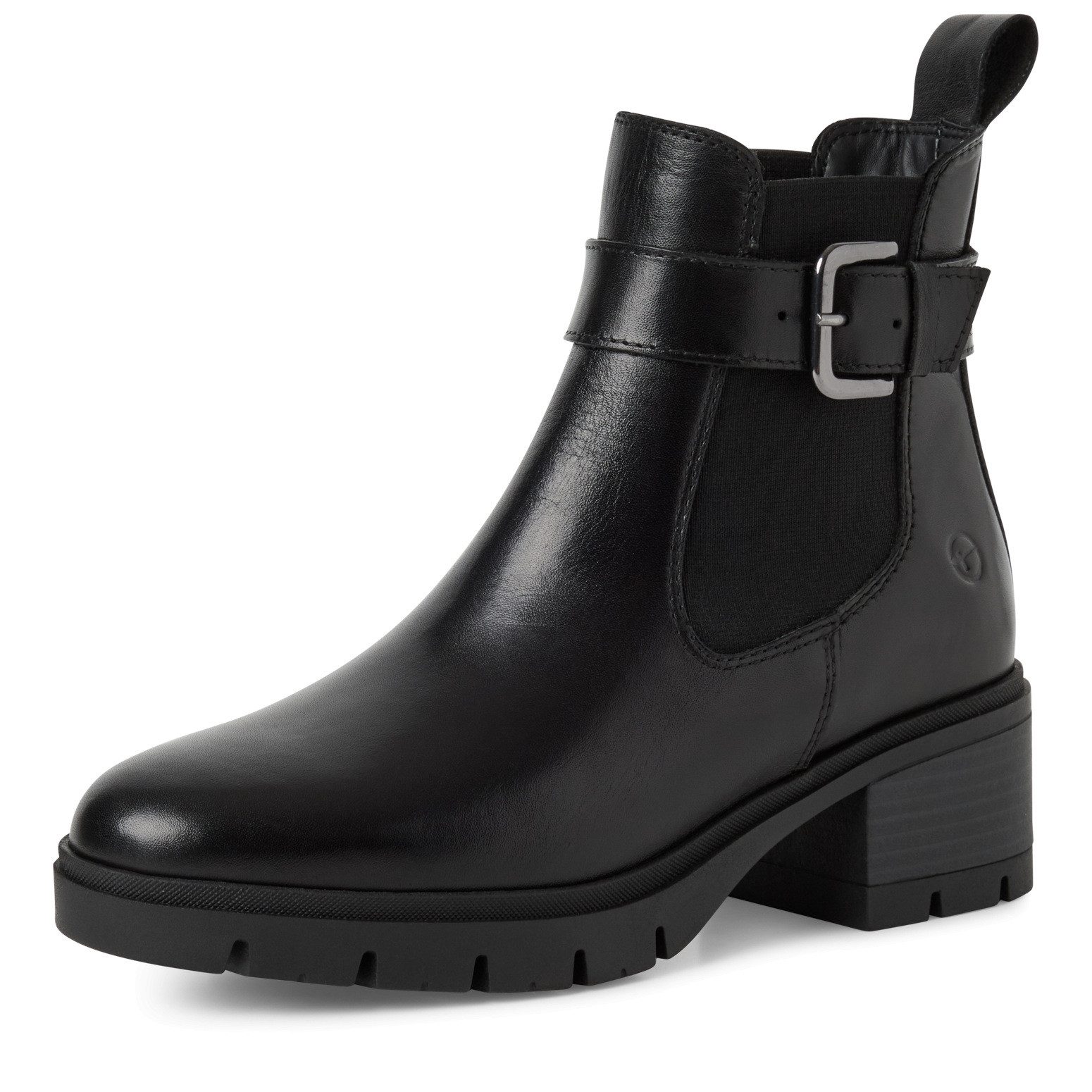 Tamaris Chelseaboots, Blockabsatz, Stiefelette, Schlupfboots mit Ziernschna günstig online kaufen