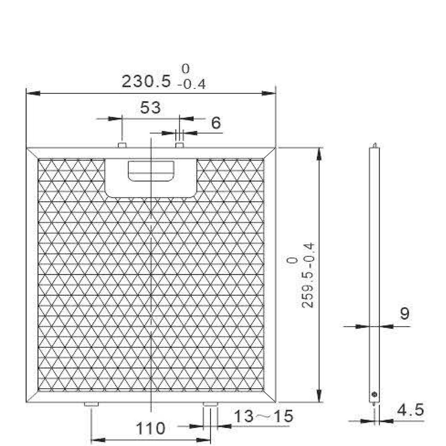 NEG Metallfettfilter NEG Fett-Filter FF18-10 für NEG3860WH Dunstabzugsh, Zubehör für NEG3860WH