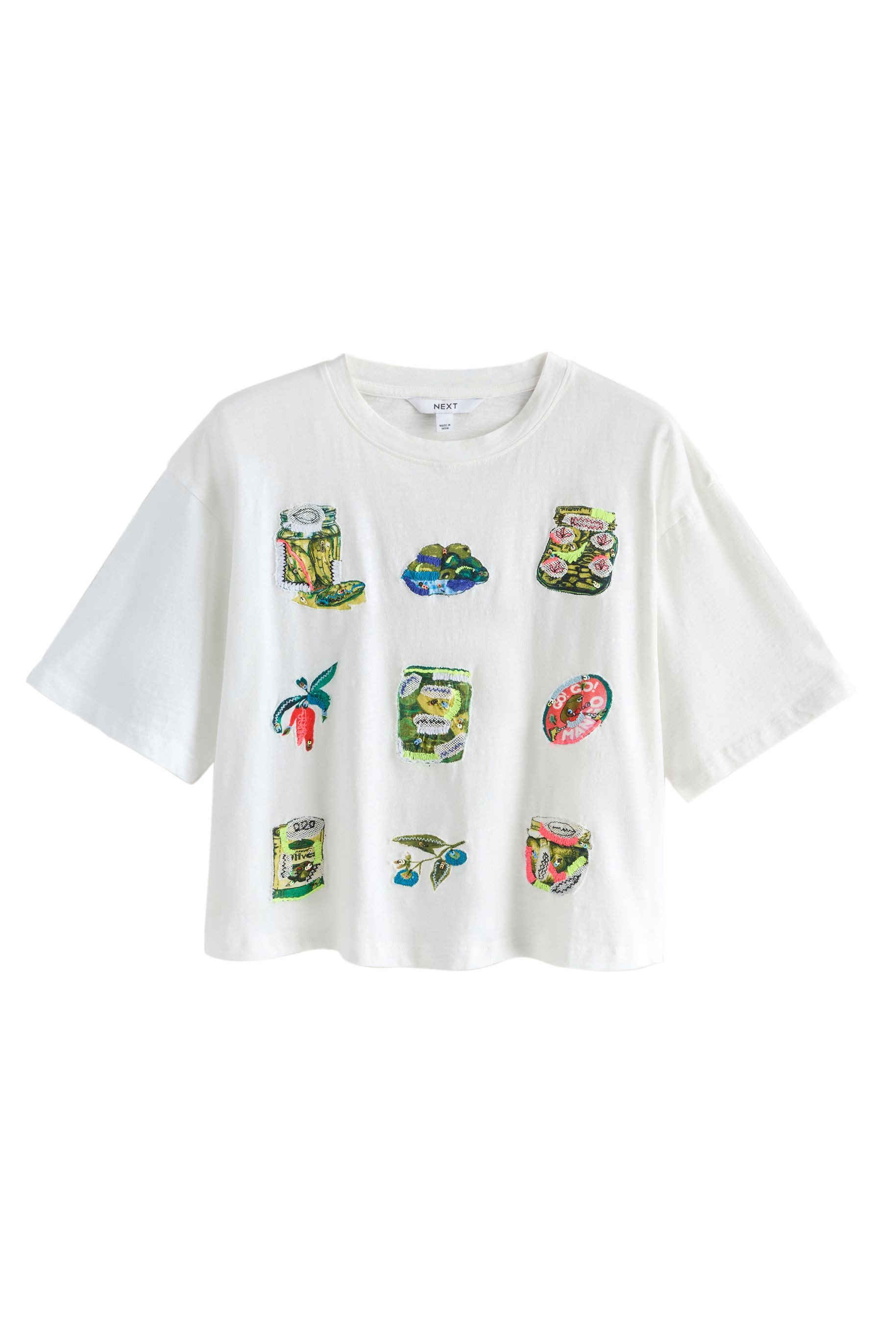 Paillettenshirt Rundhals-T-Shirt mit Grafik + Pailletten, Pickles