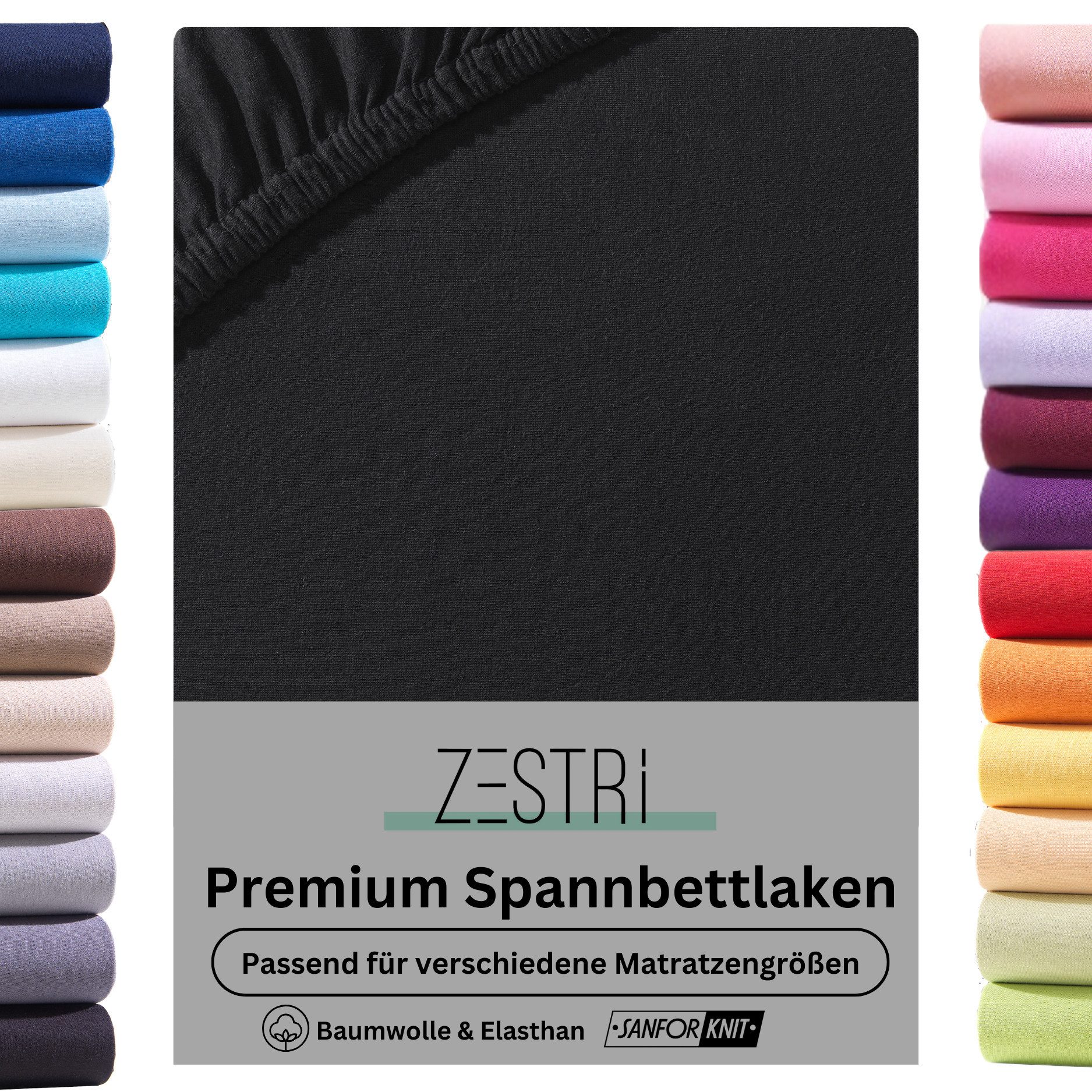 Zestri Spannbettlaken für Boxspringbett Wasserbett 140x200 180x200 cm Baumw günstig online kaufen