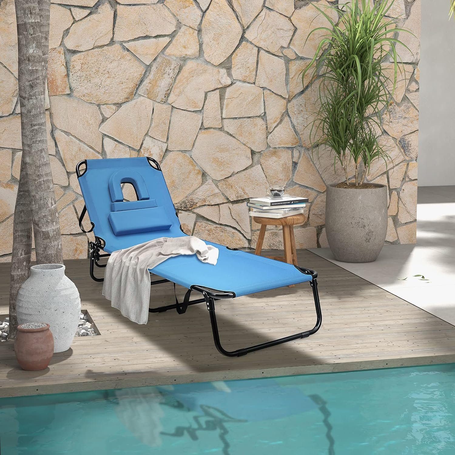 KOMFOTTEU Gartenliege Sonnenliege Strandliege klappbar, mit günstig online kaufen