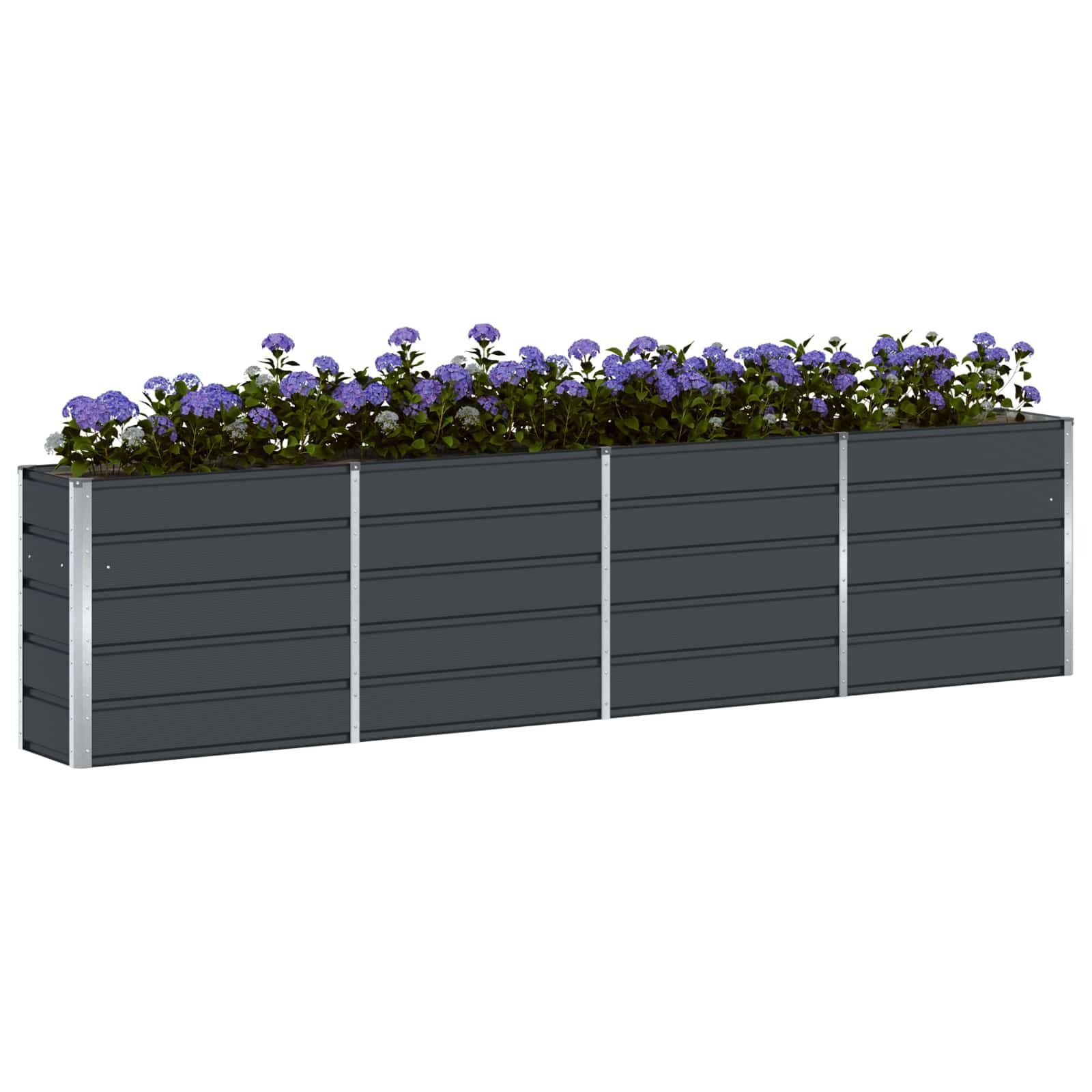 vidaXL Blumentopf Pflanzkübel Anthrazit 320 x 40 x 75 cm Stahl (1 St) – Bild 3 von 5