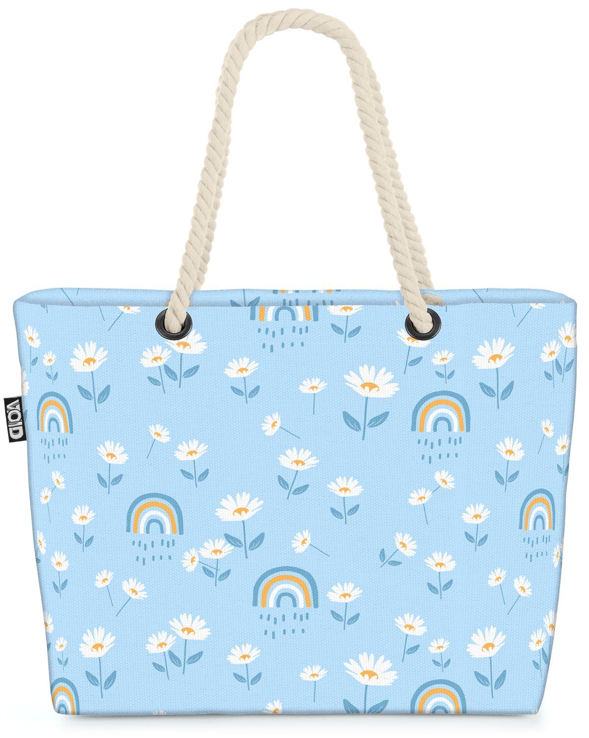 VOID Strandtasche (1-tlg), Regenbogen Gänseblümchen Blau gänseblümchen blume blumen cartoon rege