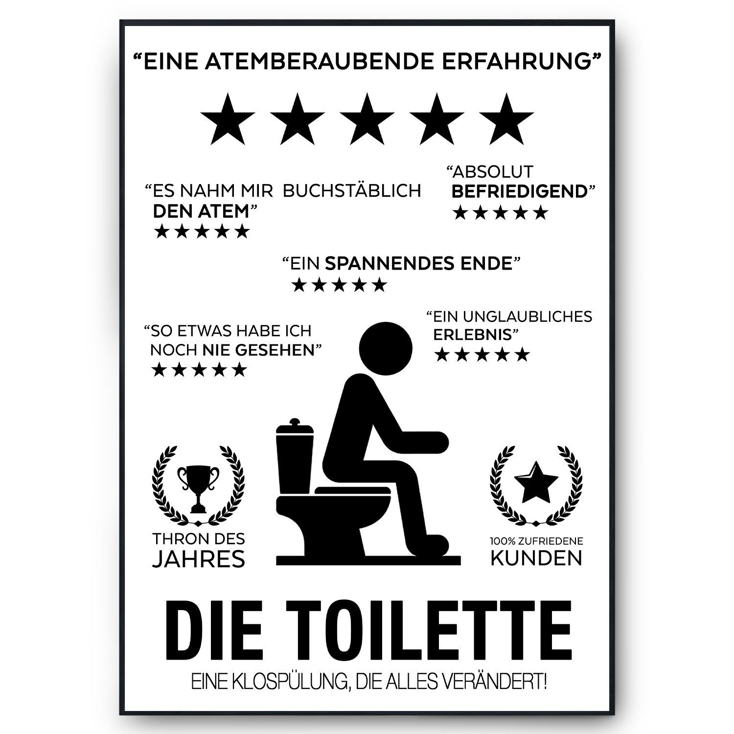 Tigerlino Poster Toilette Badezimmer Wandbild Gäste WC Deko Bad Wanddeko