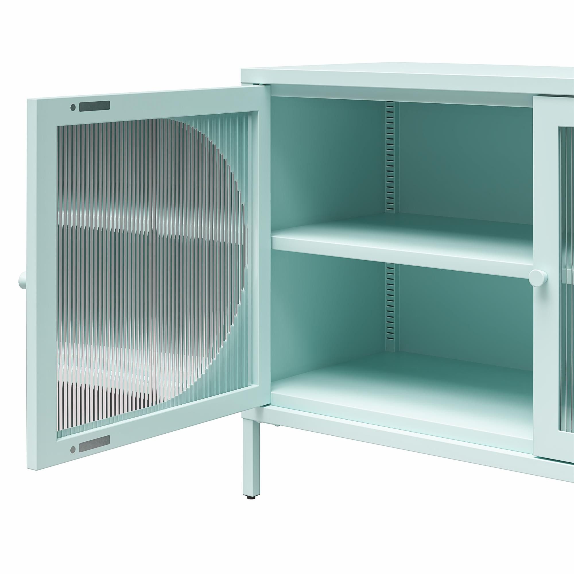 loft24 Sideboard Luna, Anrichte aus Metall mit 2 Glastüren